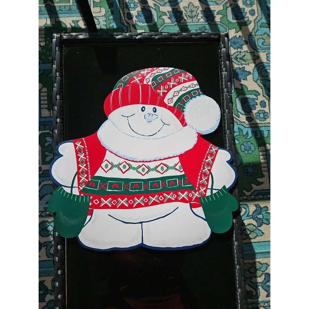 3 BEAUTIFUL Vintage Trim A Home Vinyl SNOWMAN Placements Brand NEW!